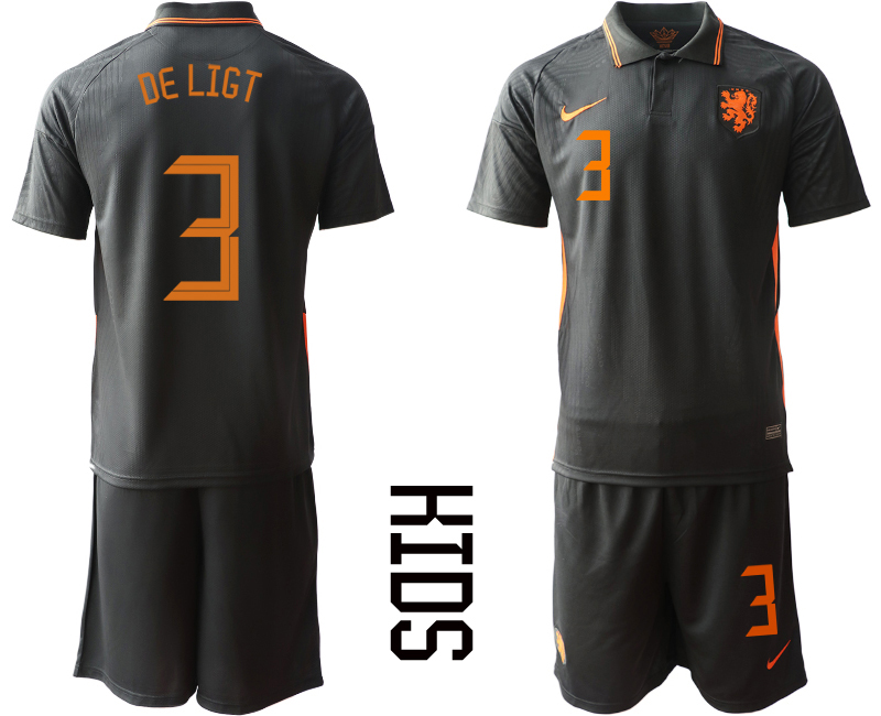2021 European Cup Netherlands away Youth #3 soccer jerseys